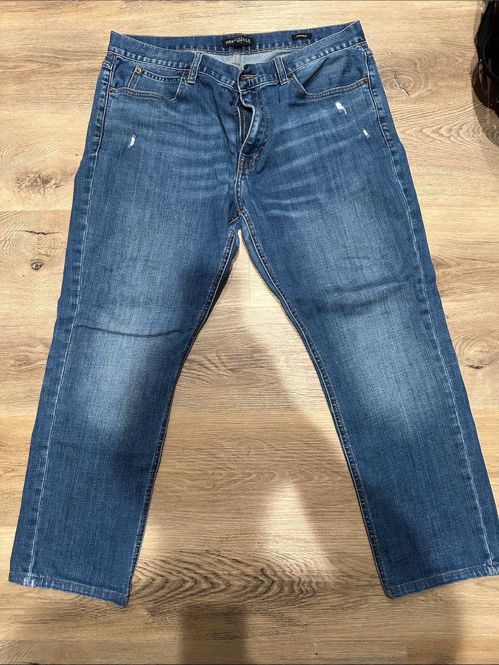 Men's J.Crew Mercantile Blue Denim Jeans - Premium Straight Fit 36x30